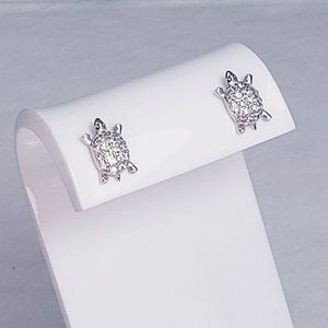 New 18K Gold Plated 925 Silver Turtle Stud Earrings